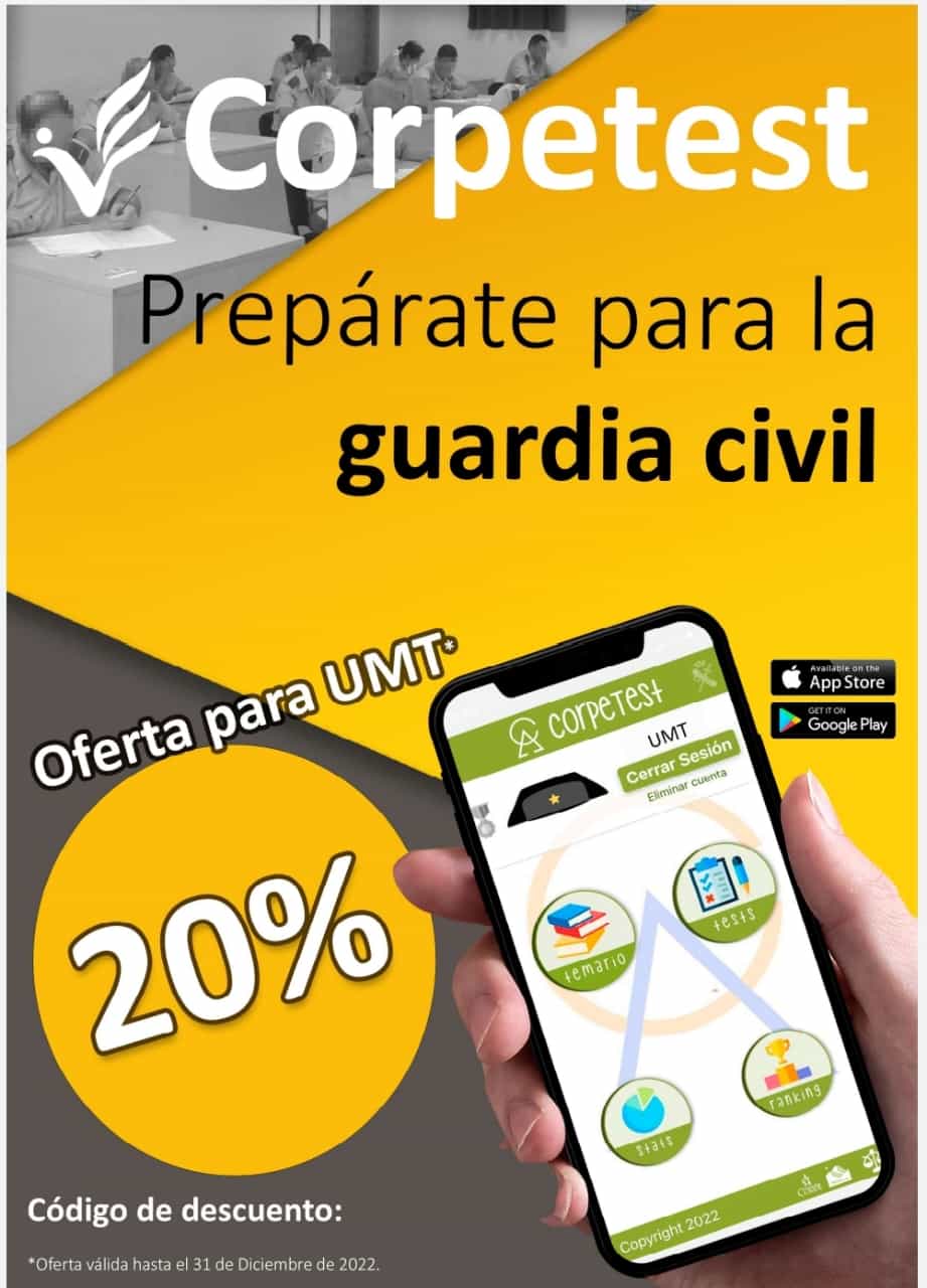 Nuevos descuentos para socios de UMT, para el acceso a la Guardia Civil y para opositar a la Permanencia en las FAS