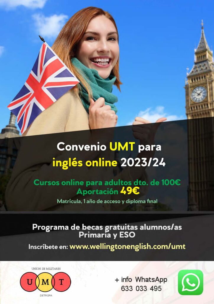 Nueva promoción de la academia Wellington Learning International para el estudio de inglés online a todos los niveles, desde Principiante hasta Avanzado 2023-24