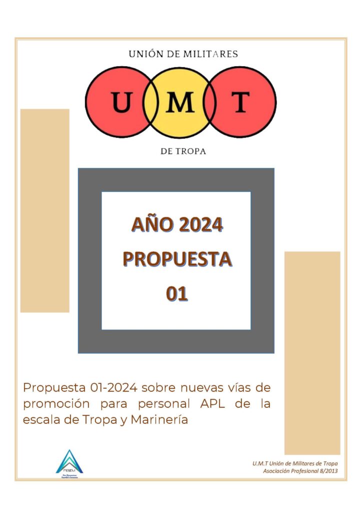 Propuesta 01-2024 sobre nuevas vías de promoción para personal APL de la escala de Tropa y Marinería