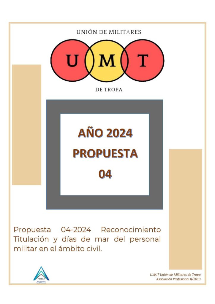 Propuesta 04-2024 Reconocimiento Titulación y días de mar del personal militar en el ámbito civil.