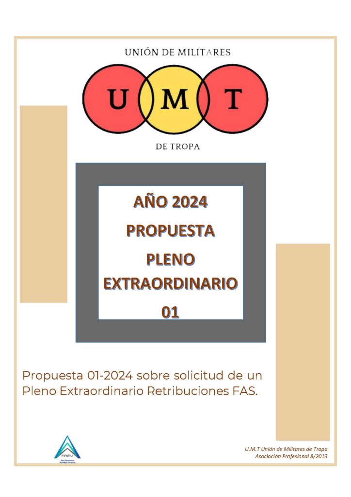 SOLICITUD CONVOCATORIA DE UN PLENO EXTRAORDINARIO DEL CONSEJO DE PERSONAL DE LAS FAS.