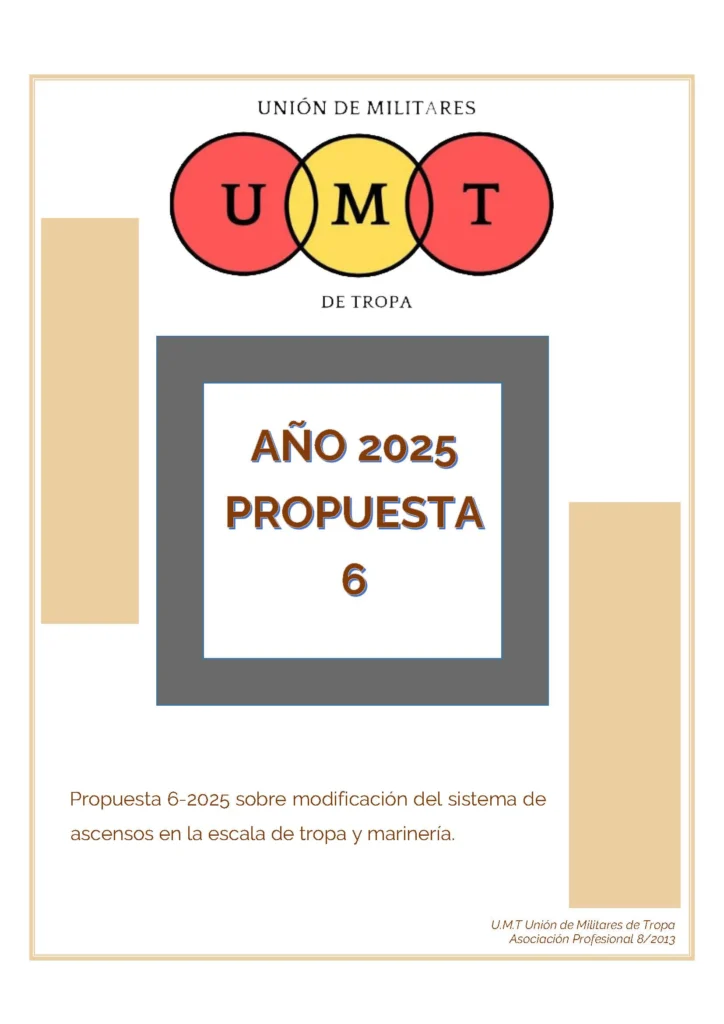 Propuesta UMT 06 2026 sobre la modificación del sistema de ascensos en la Escala de Tropa y Marinería