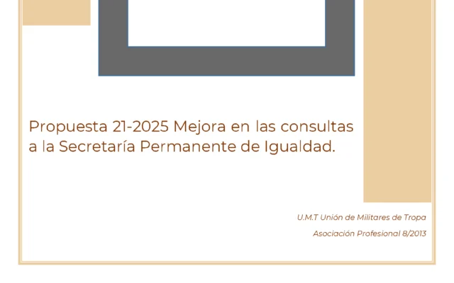 Propuesta UMT 21-25 sobre mejora en las consultas a la Secretaría Permanente de Igualdad