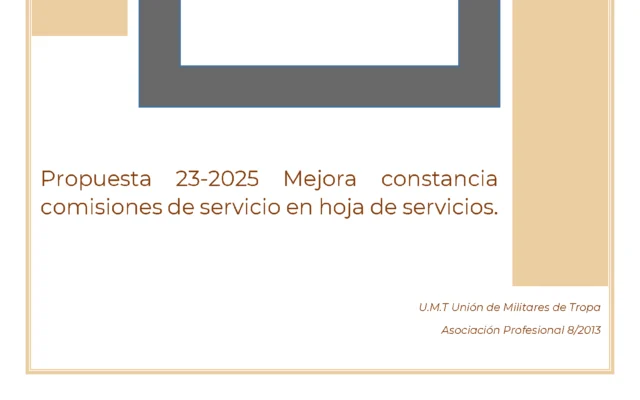 Propuesta UMT 23-25 sobre mejora constancia comisiones de servicio en hoja de servicios.