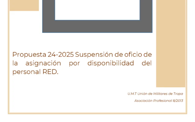 Propuesta UMT 24-25 sobre suspensión de oficio de la asignación por disponibilidad del personal RED