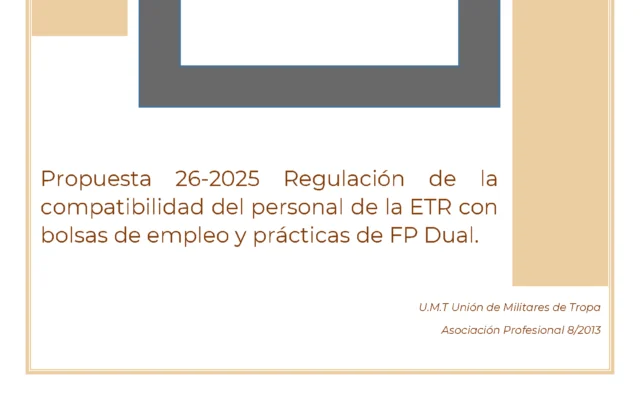 Propuesta UMT 26-25 sobre regulación de la compatibilidad del personal de la ETR con las bolsas de empleo y práctica de la FP Dual.