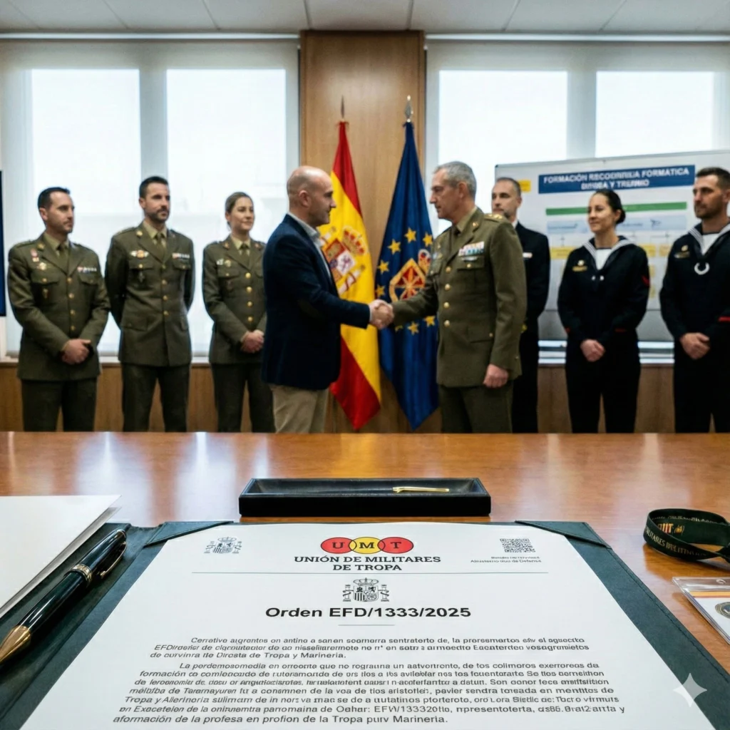 LA UNIÓN DE MILITARES DE TROPA (UMT) LOGRA UN HITO HISTÓRICO EN LA FORMACIÓN MILITAR: LA NUEVA ORDEN EFD/1333/2025 LLEVA IMPLÍCITA LA FIRMA DE NUESTRA ASOCIACIÓN