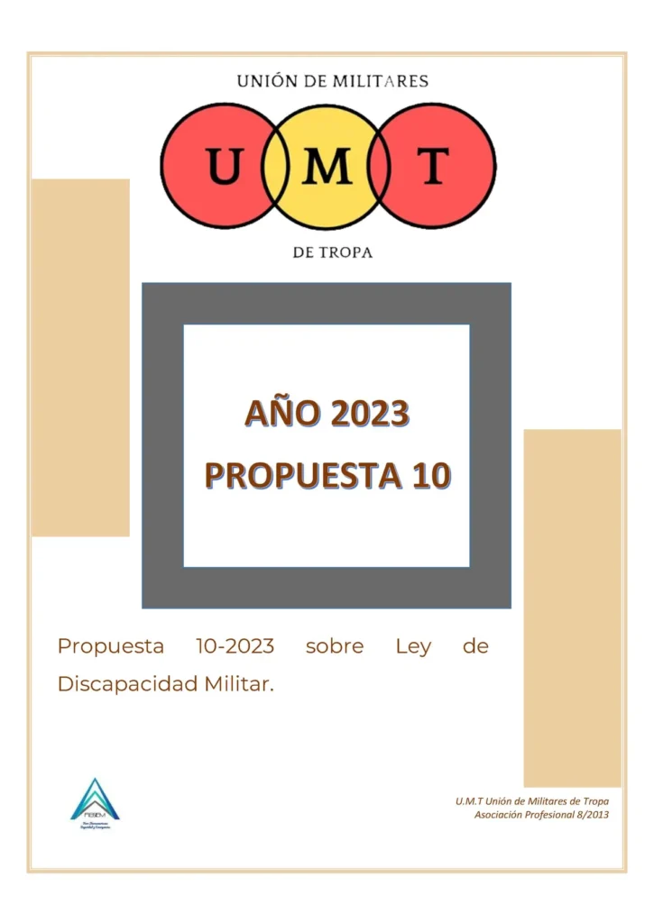 Propuesta UMT 10-23 sobre Ley de la Discapacidad Militar