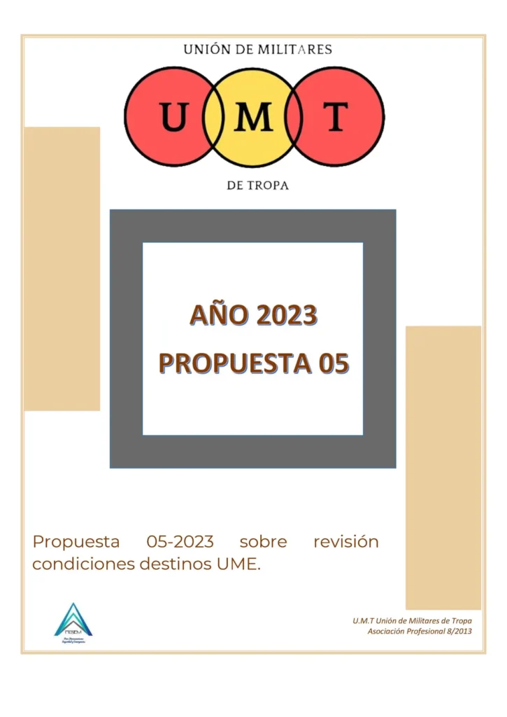 Propuesta UMT 05-23 sobre revisión condiciones destinos UME