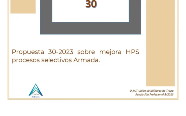 Propuesta UMT 30-23 sobre mejora HPS procesos selectivos Armada