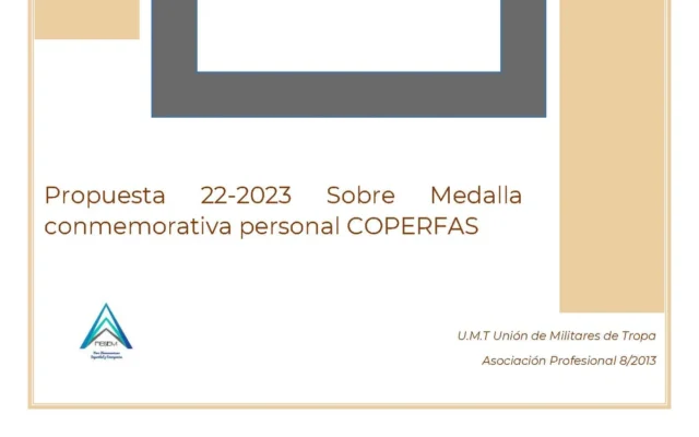Propuesta UMT 22-23 sobre medalla conmemorativa personal COPERFAS