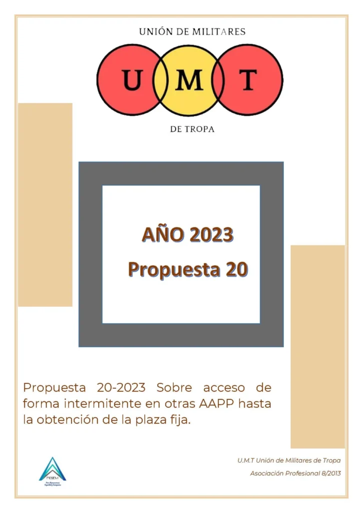 Propuesta UMT 20-23 sobre acceso de forma intermitente en otras AAPP hasta la obtención de la plaza fija.