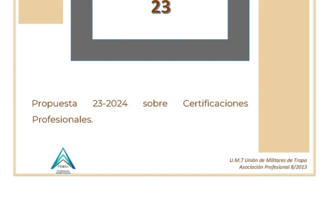 Propuesta UMT 23-2024 sobre certificaciones Profesionales