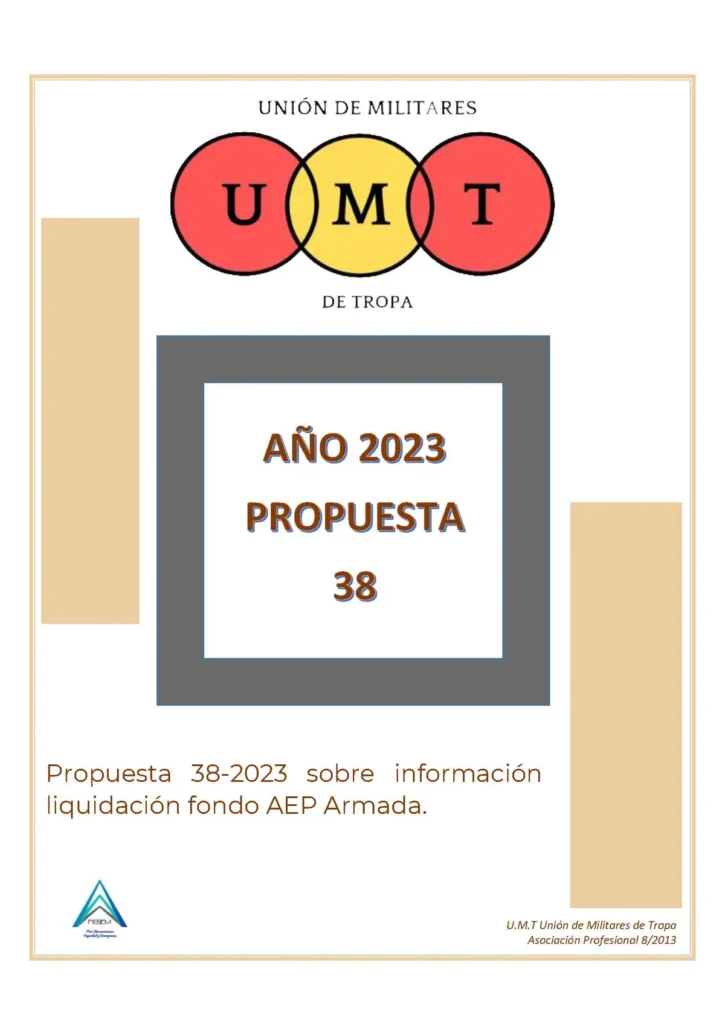 Propuesta UMT 38-23 sobre información liquidación fondo AEP Armada