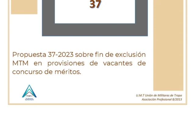 Propuesta UMT 37-23 sobre fin de exclusión MTM en provisiones de vacantes de concurso de méritos