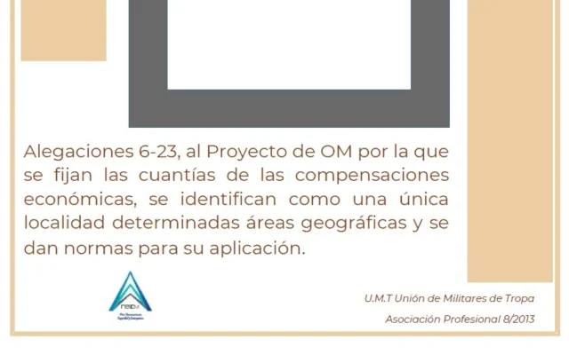 Alegación UMT 6-2023 al Proyecto de OM por la que se fijan las cuantías de las compensaciones económicas, se identifican como una única localidad determinadas áreas geográficas y se dan normas para su aplicación