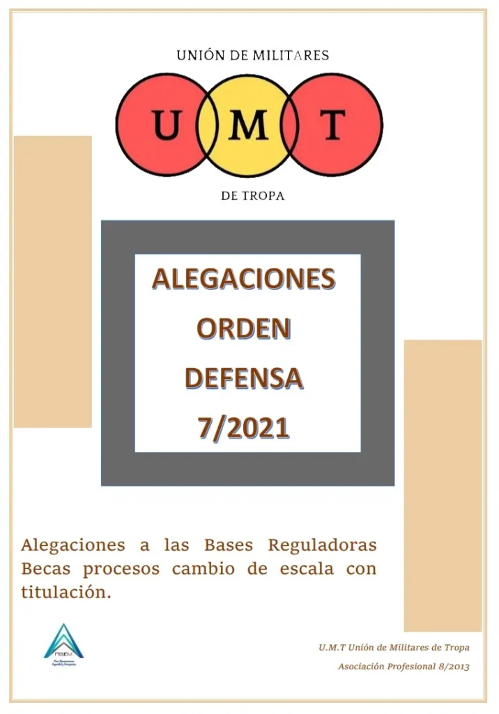 Alegación UMT 7-21 a las Bases reguladoras becas procesos cambio de escala con titulación