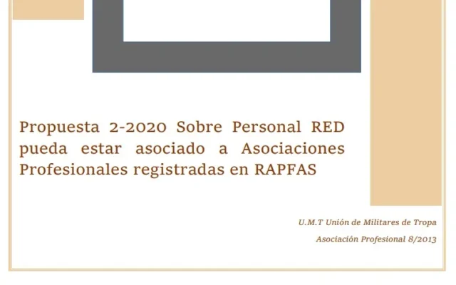 Propuesta UMT 02-20 sobre personal red pueda estar asociado a asociaciones profesionales registradas en RAPFAS