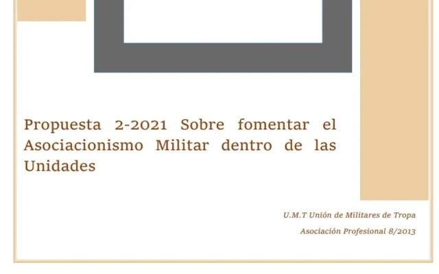 Propuesta UMT 02-21 sobre fomentar el asociacionismo militar dentro de las unidades