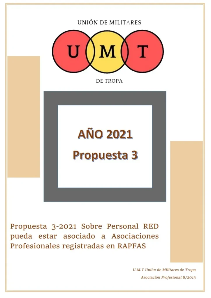 Propuesta UMT 03-21 sobre personal red pueda estar asociado a asociaciones profesionales registradas en RAPFAS