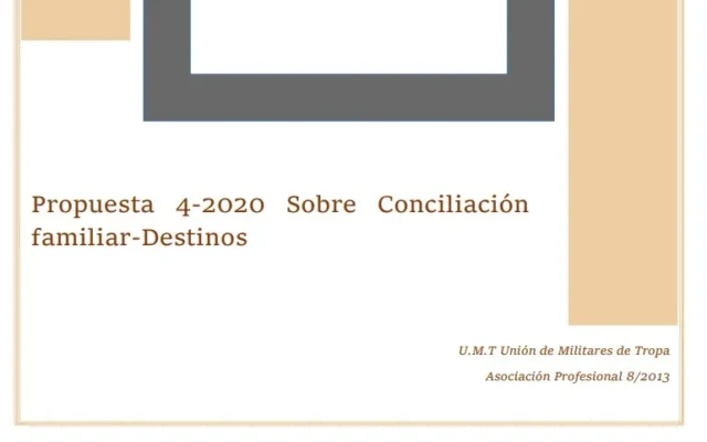 Propuesta UMT 04-20 sobre conciliación familiar destinos