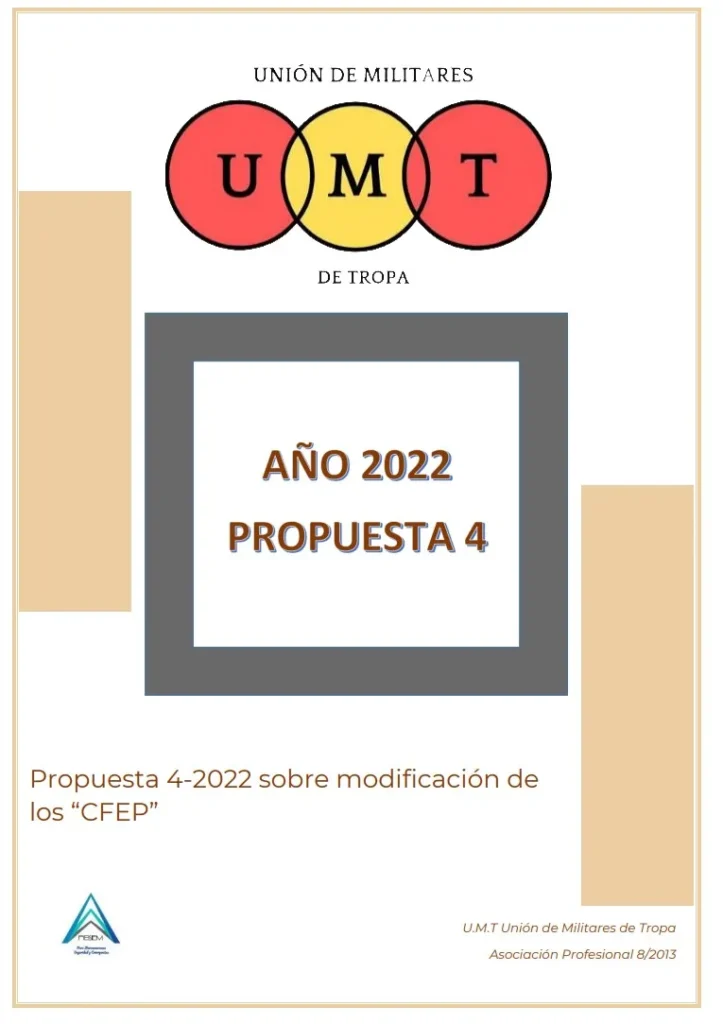 Propuesta UMT 04-22 sobre modificación de los CFEP