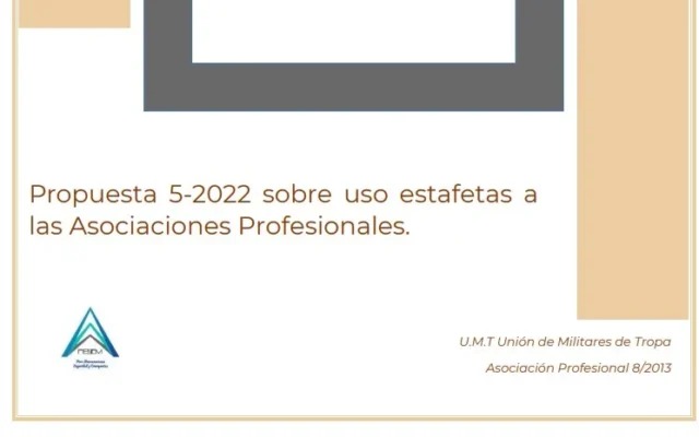 Propuesta UMT 05-22 sobre uso de estafetas a las asociaciones profesionales