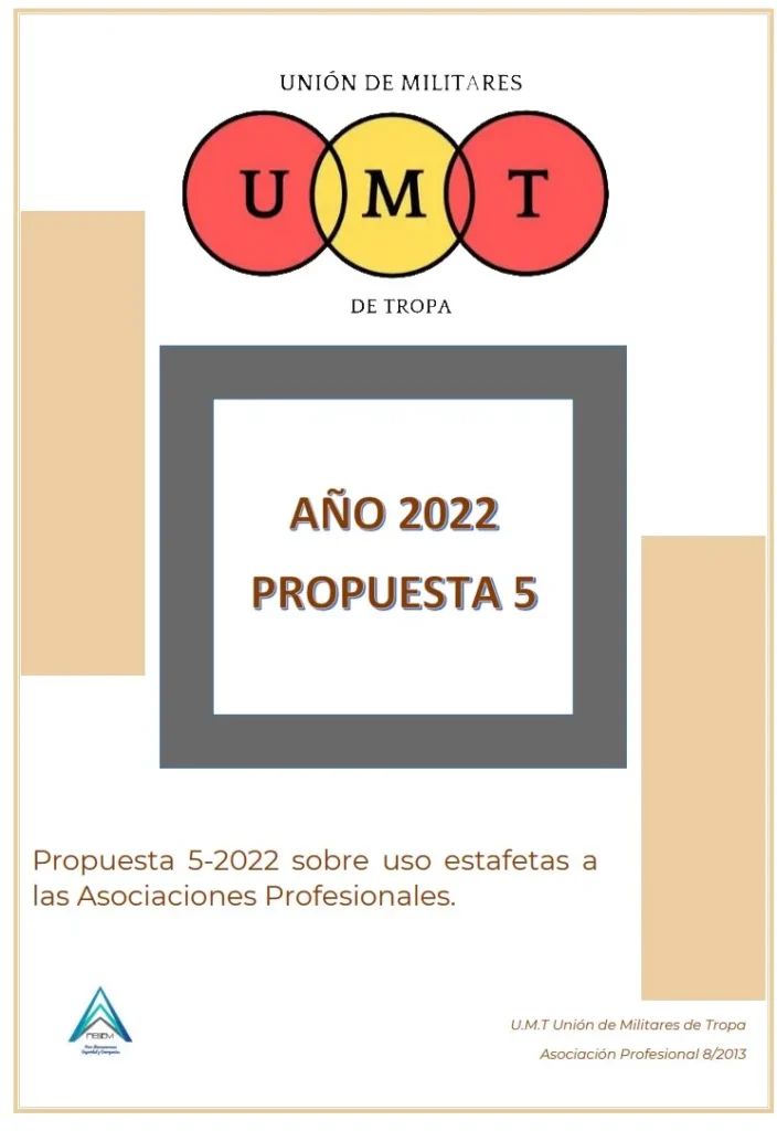 Propuesta UMT 05-22 sobre uso de estafetas a las asociaciones profesionales