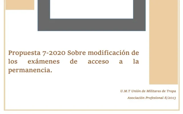 Propuesta UMT 07-20 sobre modificación de los exámenes de acceso a la permanencia