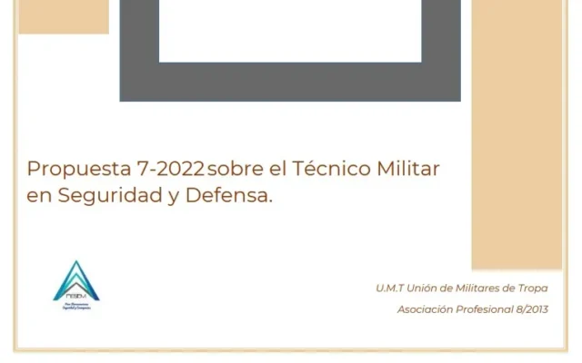 Propuesta UMT 07-22 sobre el técnico militar en seguridad y defensa
