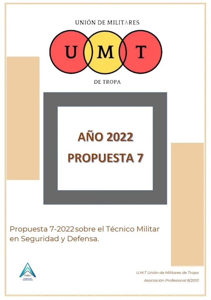 Propuesta UMT 07-22 sobre el técnico militar en seguridad y defensa