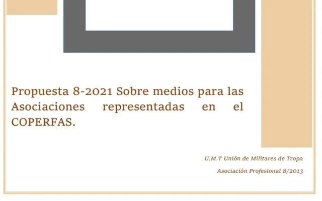 Propuesta UMT 08-21 sobre medios para las asociaciones profesionales representadas en el COPERFAS