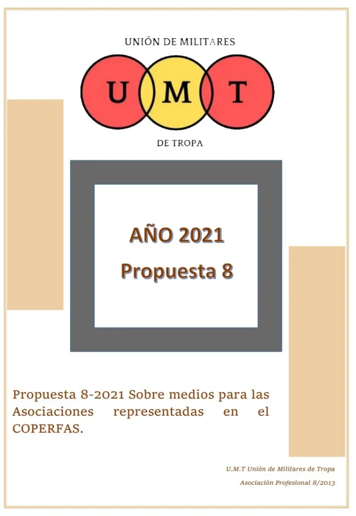 Propuesta UMT 08-21 sobre medios para las asociaciones profesionales representadas en el COPERFAS
