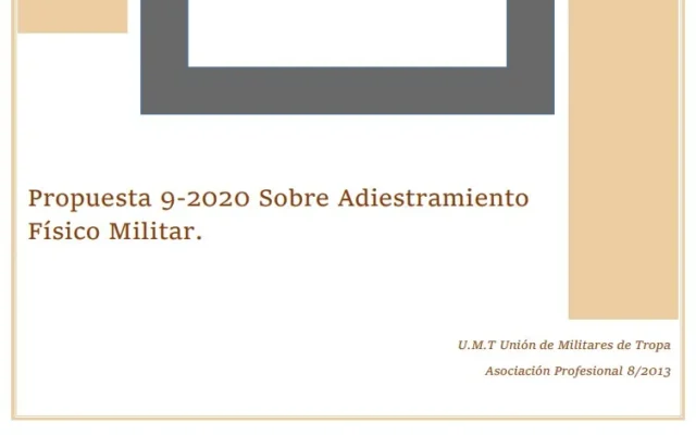 Propuesta UMT 09-20 sobre adiestramiento físico militar