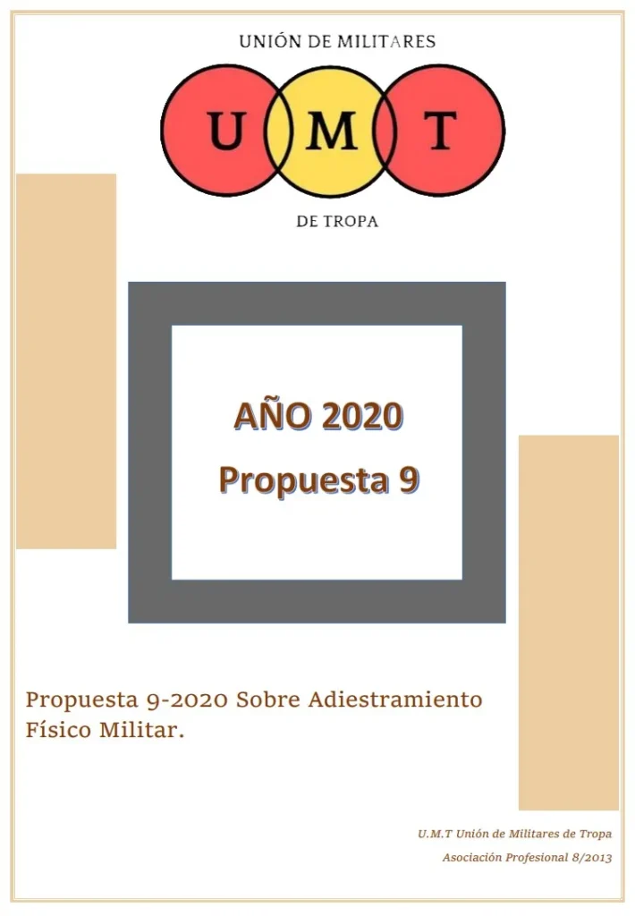 Propuesta UMT 09-20 sobre adiestramiento físico militar