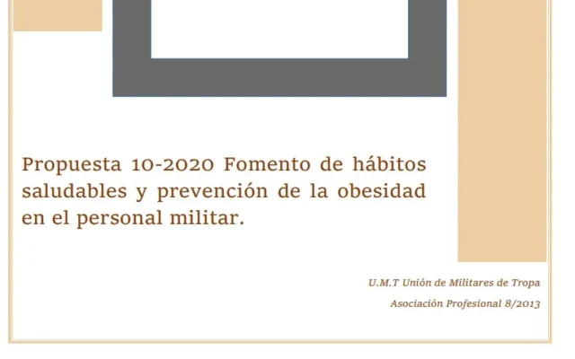 Propuesta UMT 10-20 sobre fomento hábitos saludables y prevención de la obesidad en el personal militar