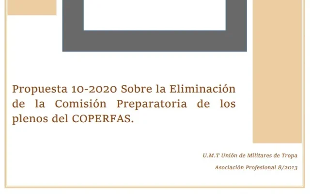Propuesta UMT 10-21 sobre la eliminación de las comisión preparatoria de los plenos del COPERFAS