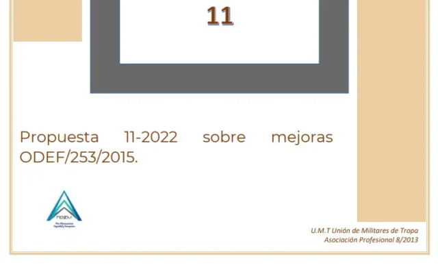 Propuesta UMT 11-2022 sobre mejoras ODEF/253/2015.