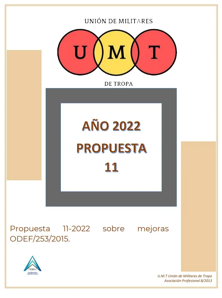 Propuesta UMT 11-2022 sobre mejoras ODEF/253/2015.