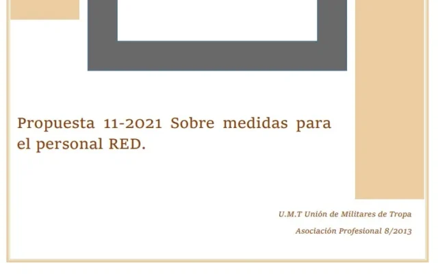 Propuesta UMT 11-21 sobre medidas para el personal RED