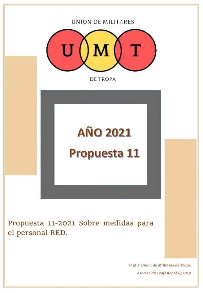 Propuesta UMT 11-21 sobre medidas para el personal RED