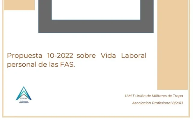 Propuesta UMT 10-22 sobre vida laboral personal de las FAS
