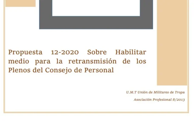 Propuesta UMT 12-20 sobre habilitar medios para la retransmisión de los Plenos del COPERFAS