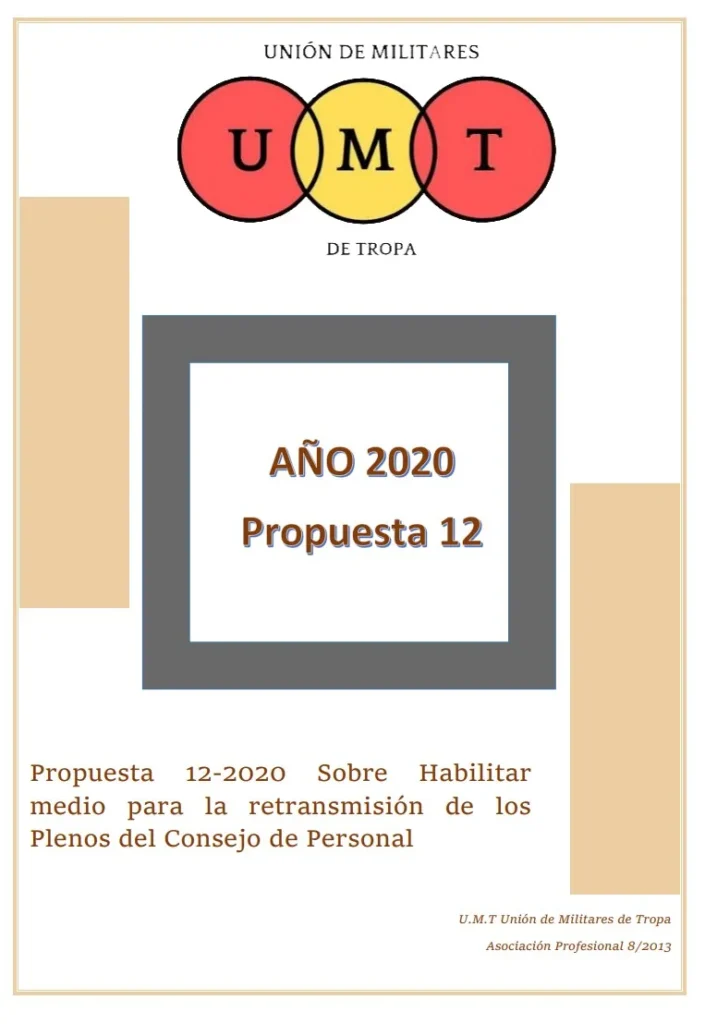 Propuesta UMT 12-20 sobre habilitar medios para la retransmisión de los Plenos del COPERFAS