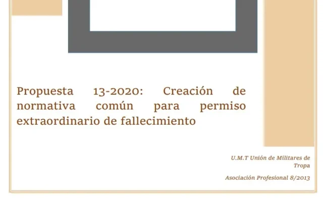 Propuesta UMT 13-20 sobre creación de normativa común para permiso extraordinario de fallecimiento
