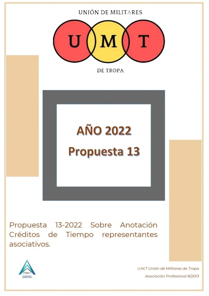 Propuesta UMT 13-2022 sobre anotación créditos de tiempo representantes asociativos.