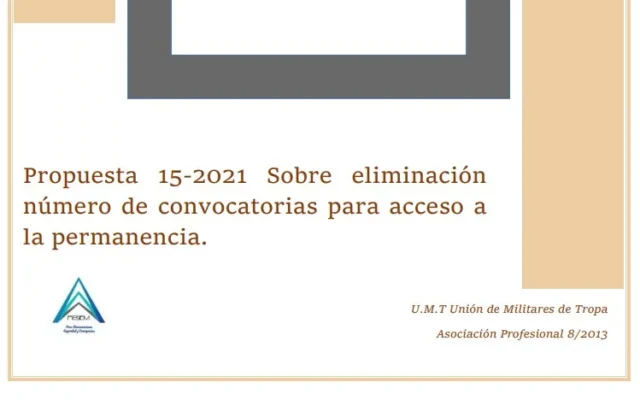 Propuesta UMT 15-21 sobre la eliminación número de convocatorias para el acceso a la permanencia