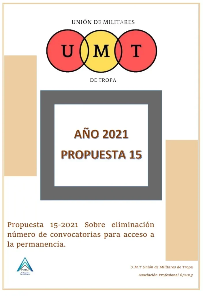 Propuesta UMT 15-21 sobre la eliminación número de convocatorias para el acceso a la permanencia