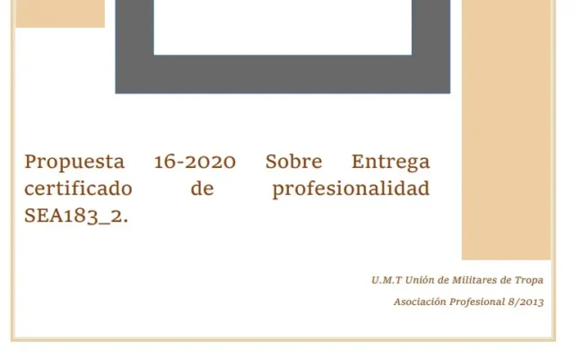 Propuesta UMT 16-20 sobre entrega certificado de profesionalidad SEA183_2