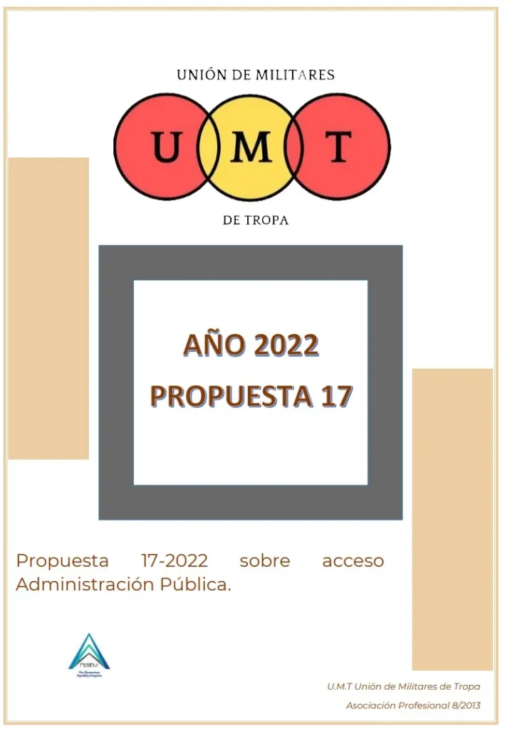 Propuesta UMT 17-2022 sobre acceso Administración Pública